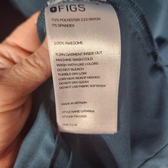 Figs Catarina Jade Blue One Pocket Scrub Top Woman's XL - Picture 4 of 6